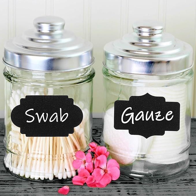 Mr. Pen- Chalkboard Labels, 150 pcs, Assorted Shapes, 1 White Chalk Marker and Small Towel, Labels, Label Stickers, Labels for Storage Bins, Sticker Labels, Bottle Labels, Food Labels, Jar Labels