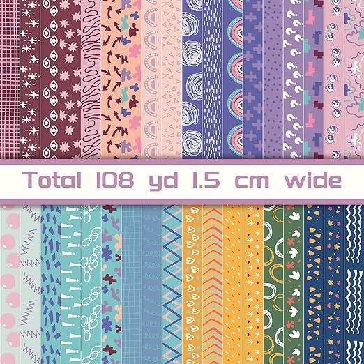 Mooker 36 Rolls Washi Tape Set - Decorative Adhesive Tape, Colored Masking Tape for DIY Crafts, Bullet Journaling, Gift Wrapping, Scrapbooking Supplies, Party Decorations and Arts