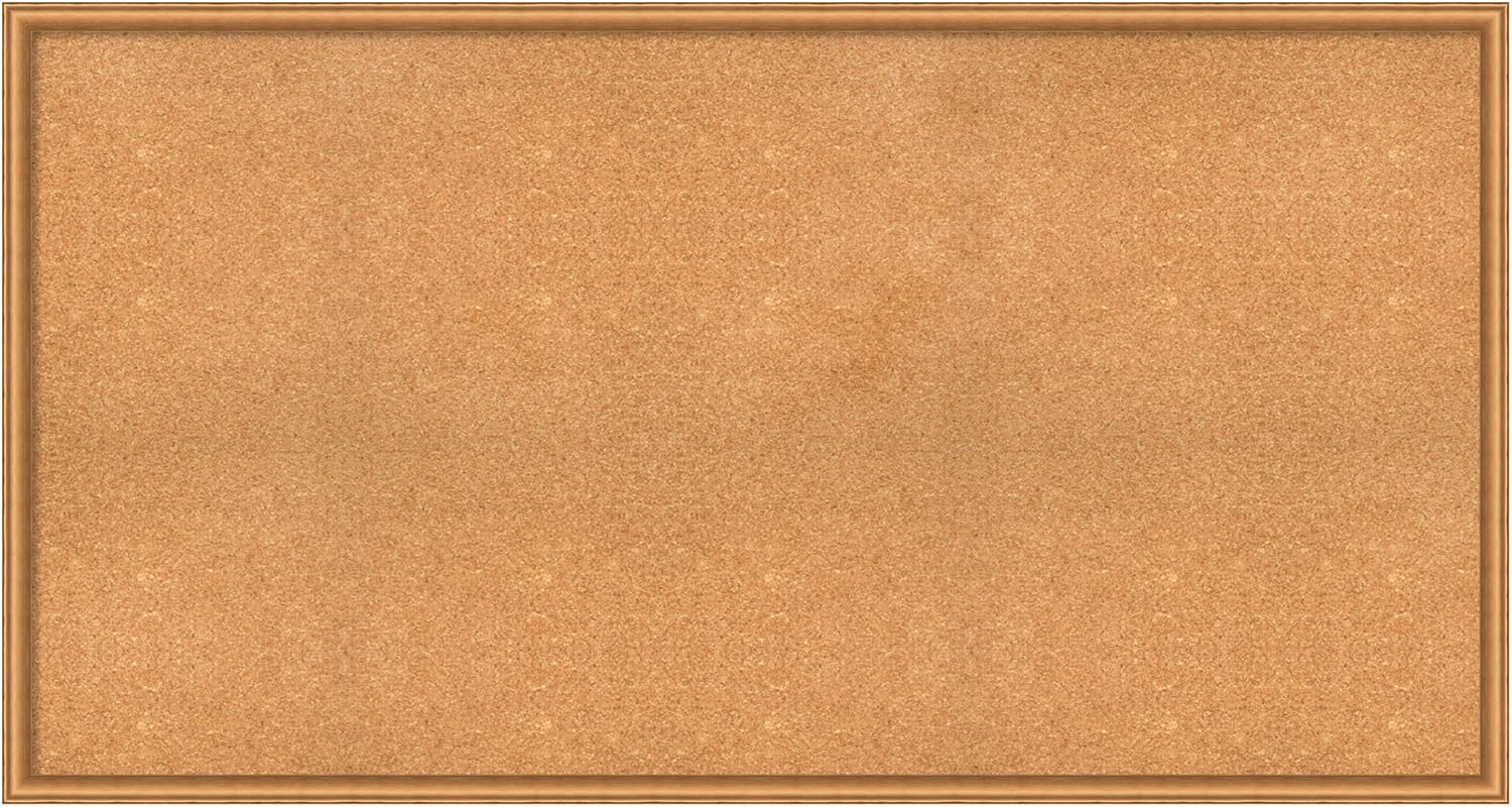 Amanti Art Natural Cork Board for Wall, 32x60 Vision Board with Bronze Frame, Oversize Corkboard Office Decor for Home Organization, Casual Corkboard Pinboard to Display Items for Home Organization