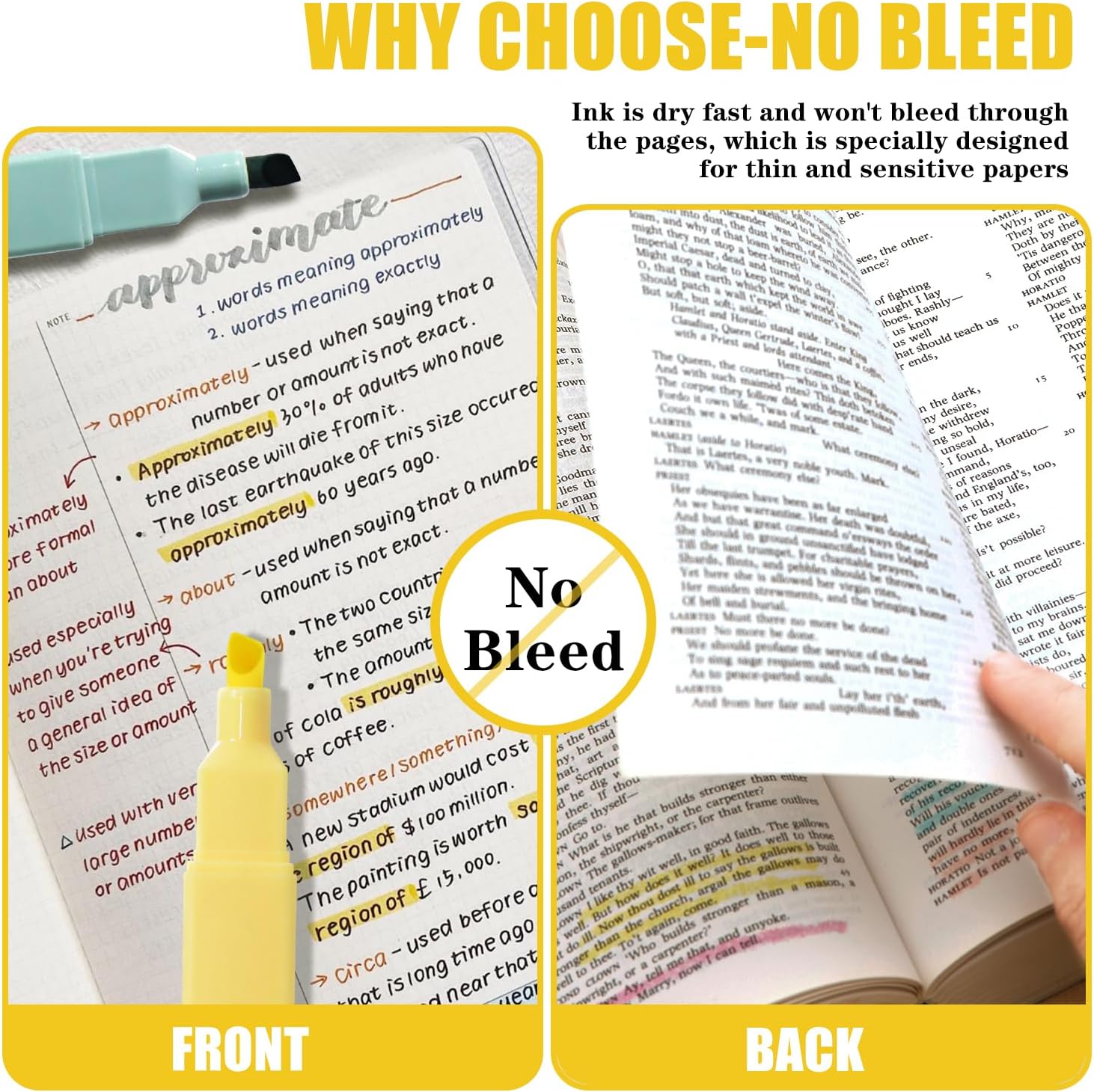 Highlighters, 8 pcs Aesthetic Pastel Highlighters, Chisel Tip Book Highlighter, Candy Colors, No Bleed Bible Highlighter Assorted Colors