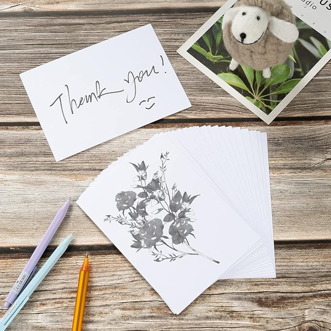 100 Pack Thick Paper Cardstock Blank Heavy Cards Stock for Invitations, Greeting Cards Making, Postcards, Photos, 250GSM Thick Paper (White, 4x6 inches)