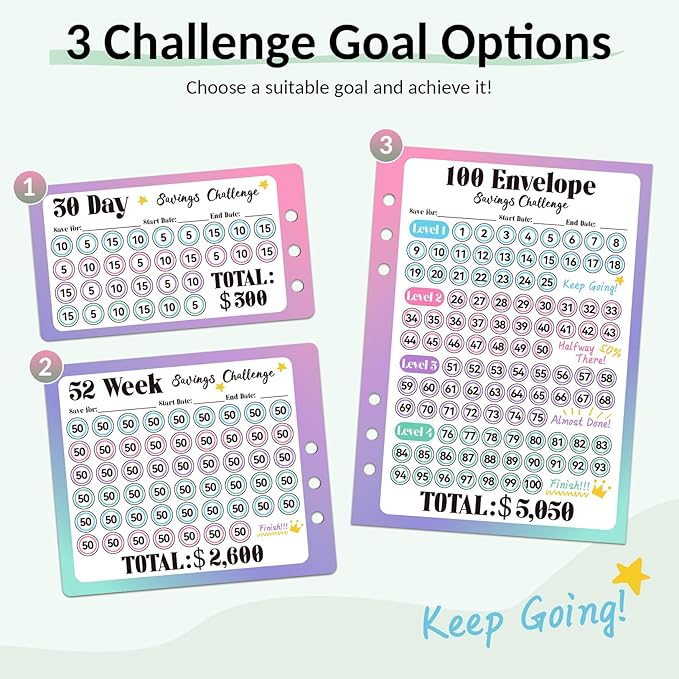 Sooez Savings Challenges Book with Extra Pocket Storage, Zipper Closure 100 Envelopes Money Saving Challenge, PU Saving Binder with Cash Envelope & Laminated Tracker for Cash Bill, 8.3”x 10.5” Black