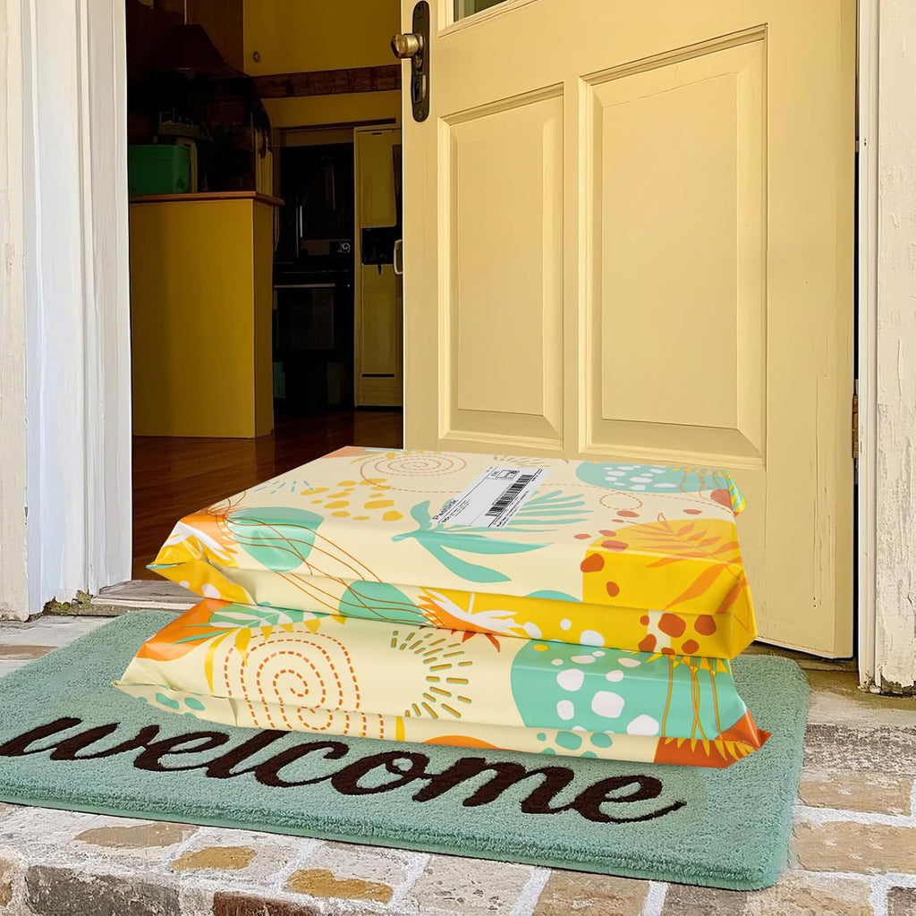 Colorful Leaves Poly Mailer 6x9 Inch 100 Pcs, Waterproof Shipping Bags for Clothing, Tear-Resistant Mailier Bags, Strong Mailing Bags with Self-Seal