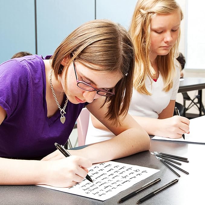 Vanstek 12 Black Erasable Gel Pen Refills, Gel Ink Refills Compatible with FriXion & Friction Erasable Pens, Fine Point 0.7 mm, Perfect for Writing Planner & Crossword Puzzles