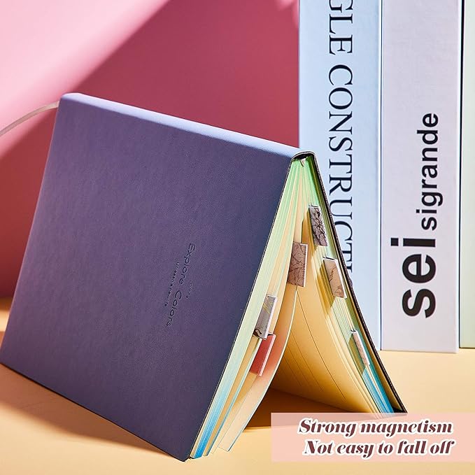 10 Pcs Magnetic Bookmarks Magnet Page Markers Magnetic Page Clip Marble Gift for Christmas Students Teacher Reading Home Office Supplies