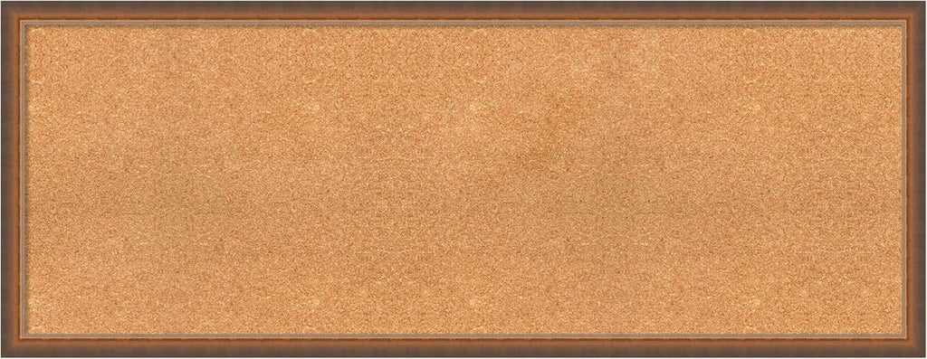 Amanti Art Natural Cork Board for Wall, 20x52 Vision Board with Bronze Frame, Oversize Corkboard Office Decor for Home Organization, Modern Corkboard Pinboard to Display Items for Home Organization