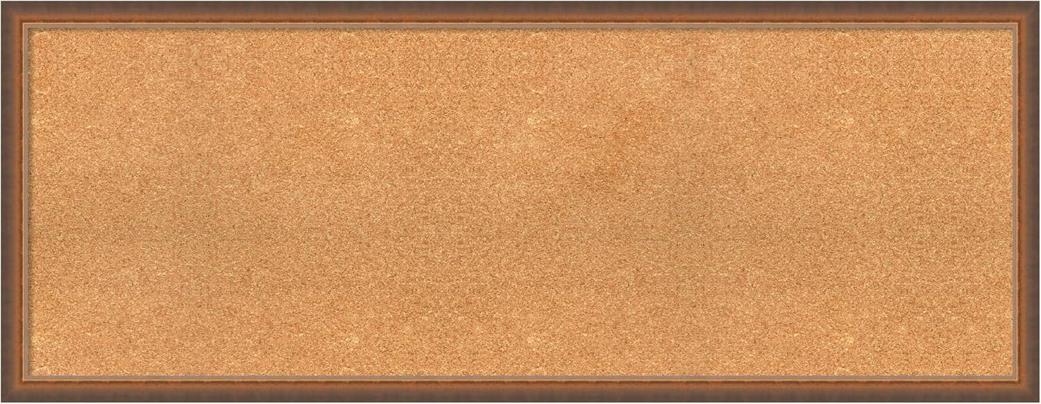 Amanti Art Natural Cork Board for Wall, 20x52 Vision Board with Bronze Frame, Oversize Corkboard Office Decor for Home Organization, Modern Corkboard Pinboard to Display Items for Home Organization