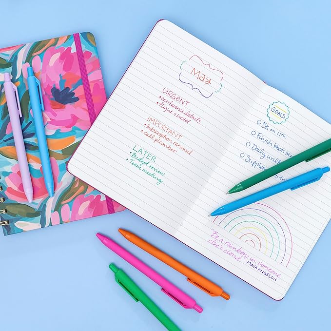 PAPERAGE Gel Pens With Retractable Medium Point (0.7mm), 20 Pack Colored Gel Pens, Assorted Colors, Smooth Writing Pens For Journals, Notebooks, Note Pads, Drawing, Office & School Supplies