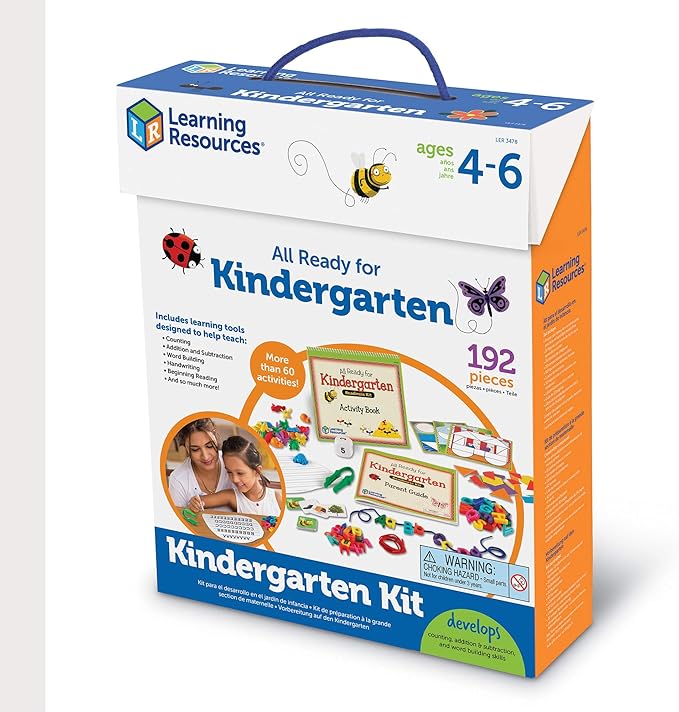 Learning Resources All Ready for Kindergarten Readiness Kit for Kids Ages 4+ Learning Activities for Kids, Kindergartner Prep Materials, Homeschool Supplies