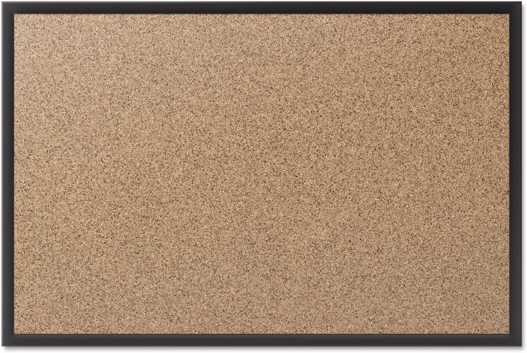 Quartet Cork Board, Bulletin Board, 4' x 3' Corkboard, Black Frame (2304B)