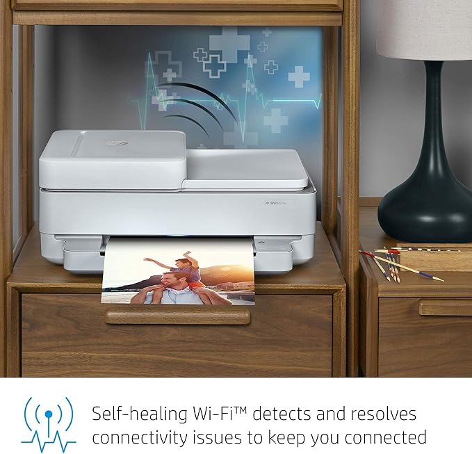 HP ENVY 6455e Two Sided Inkjet Printer All in One Wireless Printer Copy Scanners 10ppm Black 7ppm Color Smartphone Tablet Compatible Computer Wireless Printers for Home Use Office 223R1A (Renewed)