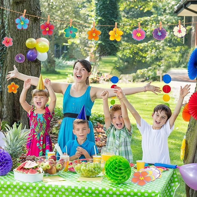 BeYumi 45 Pcs Back to School Luau Hibiscus Flower Cutouts Bulletin Board Decorations Set Creative Wall Decals Art Décor for Classroom School Summer Tropical Hawaiian Themed Birthday Party Baby Shower