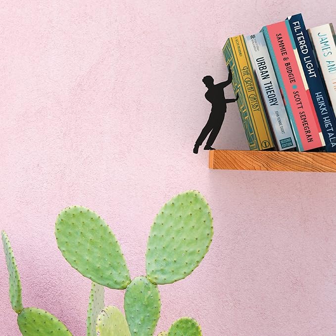 Artori Design Book Ends to Hold Books Heavy Duty - Hidden Metal Bookends for Shelves Desk or countertop - Bookend Book Holder for Home Decorative - Gift for Book Lovers and Home Decor (Cliffhanger)