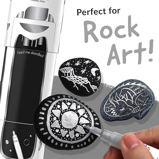 5 Acrylic Silver Paint Pen - Silver Marker Metallic Paint Pens for Fabric, Wood, Canvas, Leaf, Metal, Glass, Plastic - Permanent Pen Fine Tip, Thin Point & Jumbo (1mm, 3mm, 6mm, 10mm, 15mm)