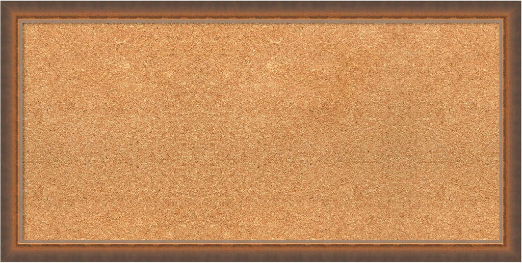 Amanti Art Natural Cork Board for Wall, 16x32 Vision Board with Bronze Frame, Medium Corkboard Office Decor for Home Organization, Modern Corkboard Pinboard to Display Items for Home Organization in