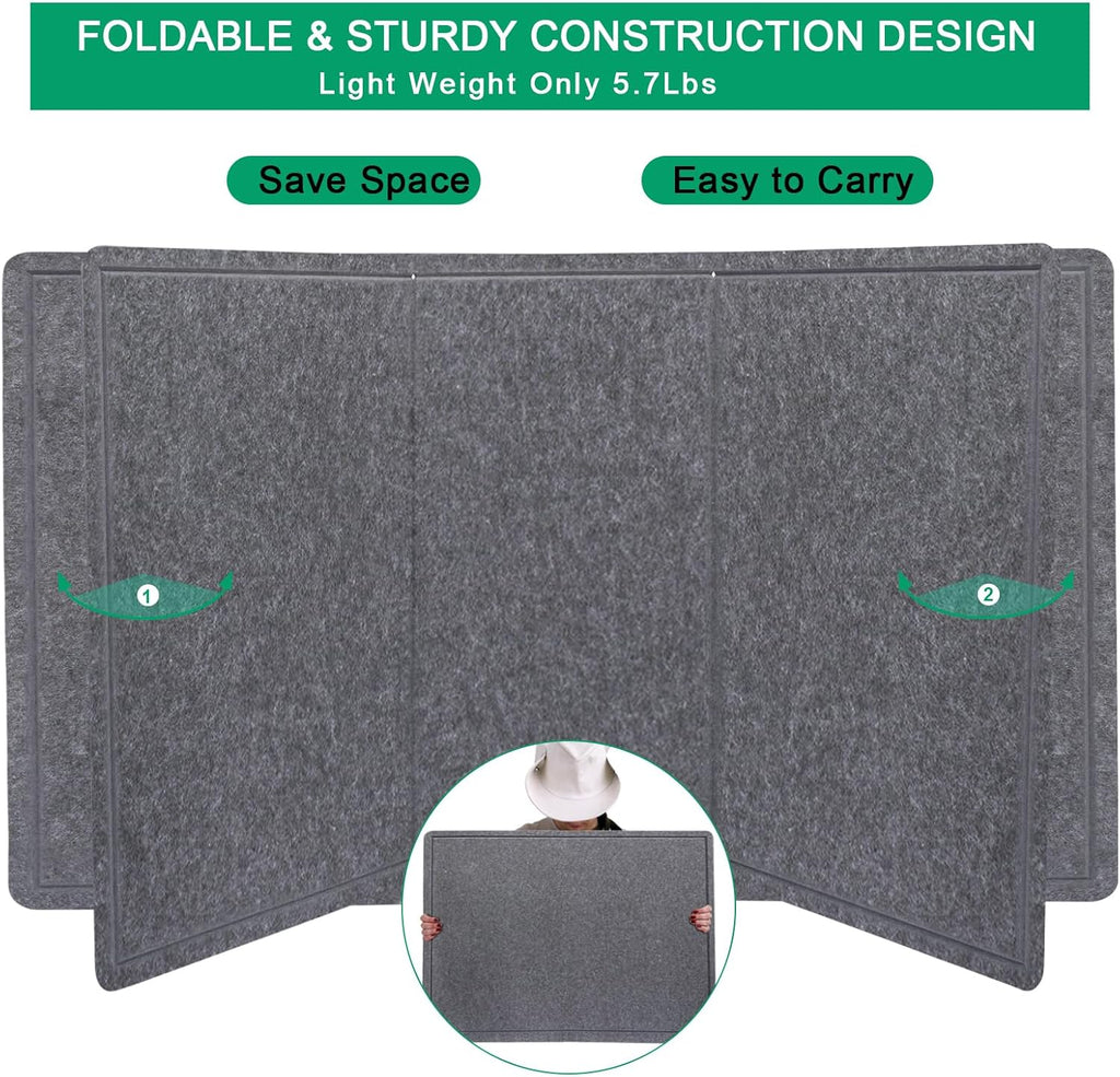 Large Bulletin Board - 72 X 48 inches Decorative Felt Pin Board - 6' x 4' Cork Board Alternative for Wall - Foldable Picture Board Self-Adhesive Vision Board Prayer Board with 30 Pushpins - Dark Gray