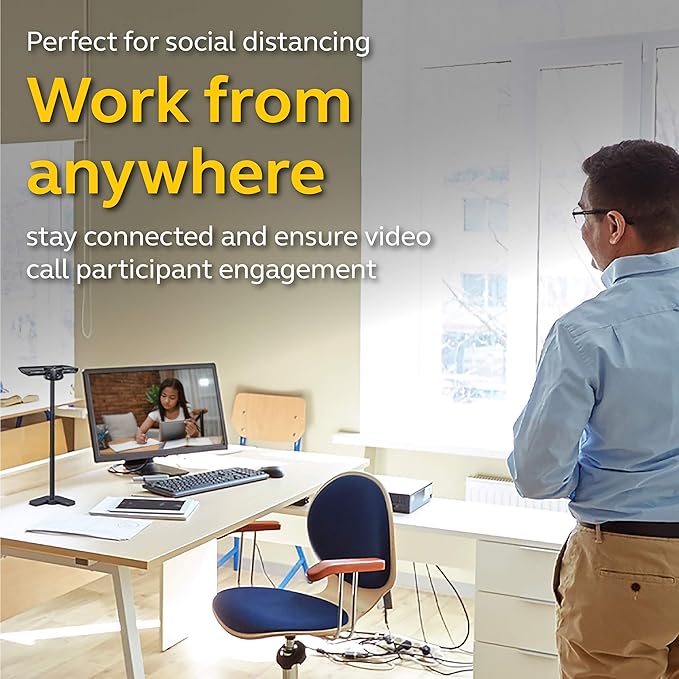 Jabra PanaCast – Intelligent 180° Panoramic-4K Huddle Room Video Camera – Inclusive Video Conferencing Camera with Full Room Coverage, Easy to Set-Up Wide Angle Webcam for Streaming