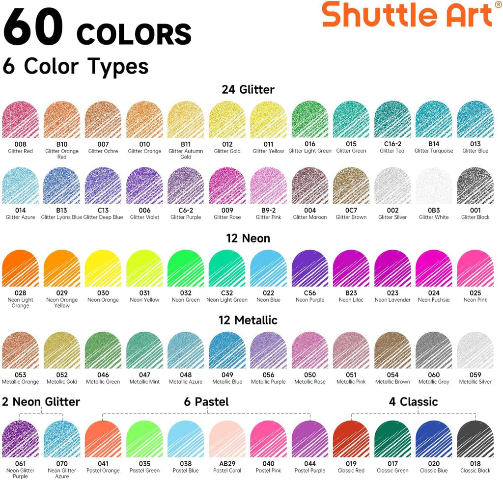 Shuttle Art Gel Pens, 120 Pack Gel Pen Set Packed in Sturdy Box, 60 Unique Colors with 60 Refills for Adults Coloring Books Drawing Doodling Crafts Scrapbooking Journaling