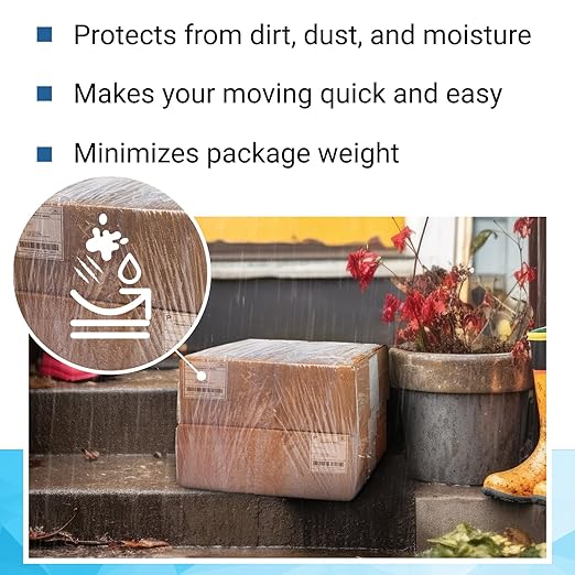 IDL Packaging 3" x 1000' Stretch Wrap Mini Roll of 80 Gauge (Pack of 10 Replenishment Rolls) - Extra Sticky Clear Plastic Wrap Film - Great Tear-Resistant Plastic Wrap for Moving and Office Needs