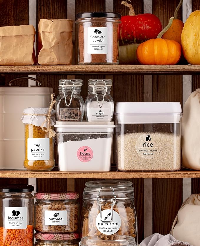 3 Rolls White Labels for NIIMBOT B1 B21 B3S K3 Label Maker, 2'' x 2'' (50x50mm) Printer Labels, Food Labels for Jars, Personalized Editable Labels for Home/School/Office