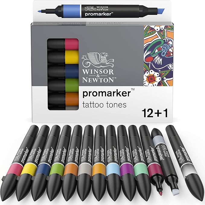 Winsor & Newton ProMarker Set, 12 Count, Tattoo Tones