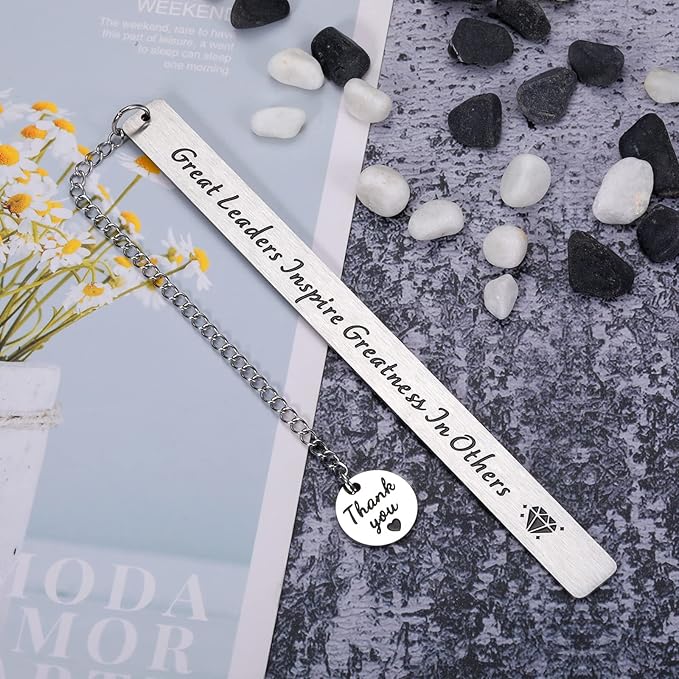 Great Leaders Bookmark Appreciation Thank You Boss Day Gifts for Boss Lady Mentor Supervisor PM Coworker Women Men Bosses Day Retirement Farewell Promotion Celebration Gift Christmas Work Office
