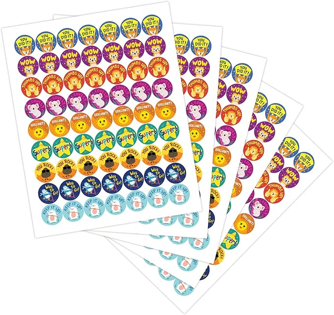 Reward Stickers for Kids by Sweetzer & Orange - 1008 Decals for Kids, 9 Assorted Designs, 1 Inch Incentive Labels - Teacher Supplies for Classroom, Potty Training and Motivational Chart