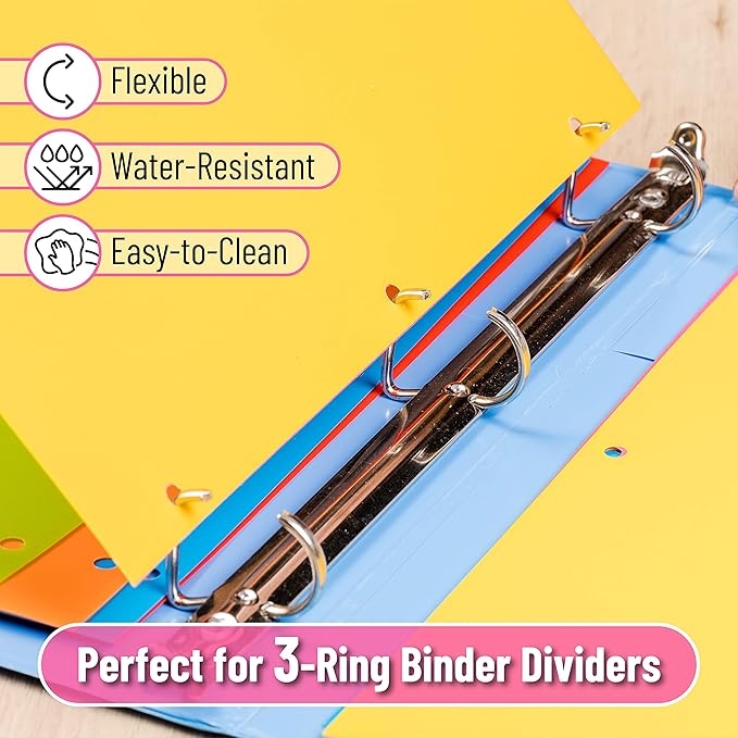 Mr. Pen- Binder Dividers - 6 Tab Dividers, Pack of 2 Sets (12 Dividers Total) for 3 Ring Binder