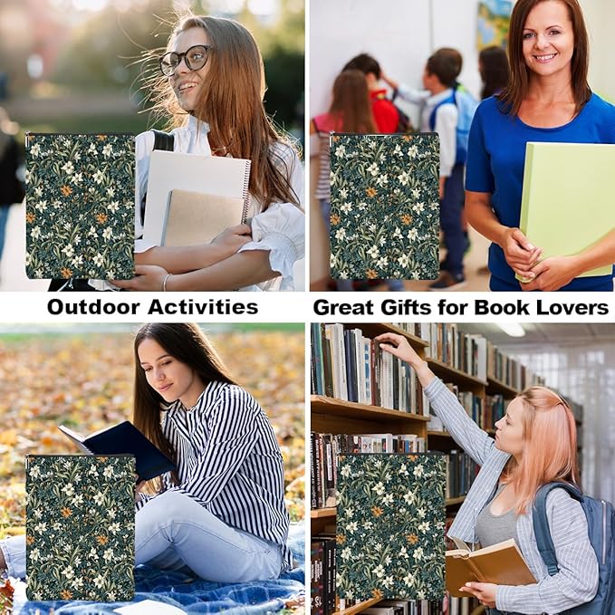 Botanical Book Sleeve, Classic Flower Book Covers for Paperbacks, Floral Book Pouch Book Protector, Book Lovers Gifts for Women Girls Sisters, Book Accessories Book Club Gifts Christmas Birthday Gifts