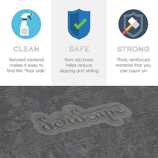 Factory Direct Partners SoftScape 15 inch Square Classroom Floor Cushions with Handles; Flex Seating for Daycare, Preschool, Playroom; 2 inch Thick Deluxe Foam (6-Piece) - Gray/Light Gray, 12228-GYLG