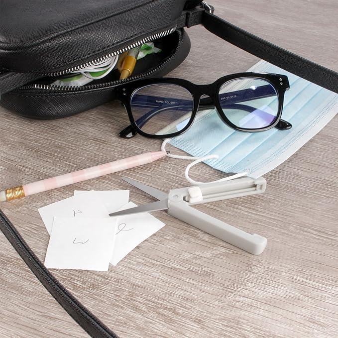 JubileeYarn Push Open Folding Safety Scissors - Grey - 3 Pairs