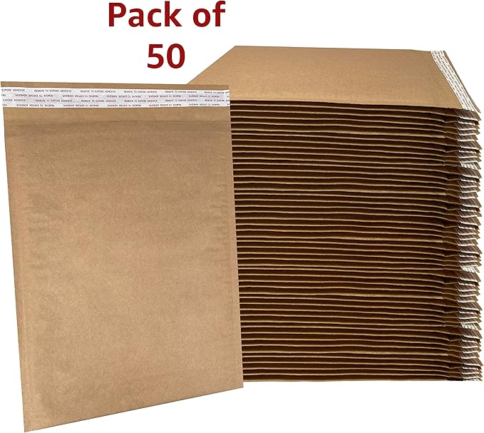 Honeycomb paper padded envelope sealable mailers (50, #4-9.5" x 13.5")
