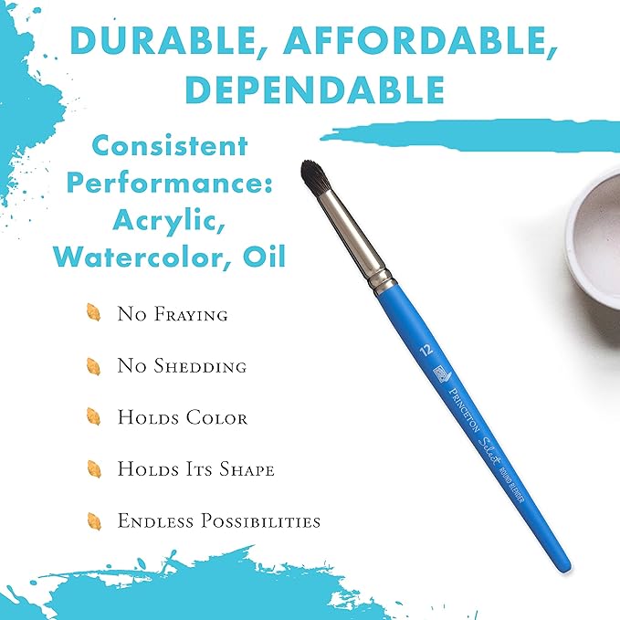 Princeton Select Artiste Paintbrush, Size 12, Blue