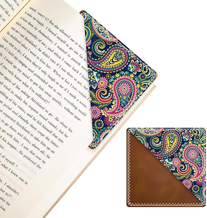Personalized Leather Bookmarks, Fun & Cute Book Accessories for Reading Lovers, Unbreakable Page Markers for Women Men Girls Boys Student Teacher Kids Retirement Birthday Gifts (Colorful Swirl)