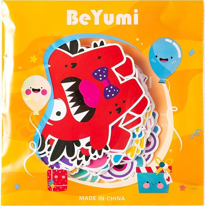 BeYumi 45Pcs Monster Cutouts Bulletin Board Decorations Set Colorful Cartoon Wall Decals Stickers DIY Cardstock Paper Cutout for Back to School Classroom School Nursery Bedroom Monster Birthday Party
