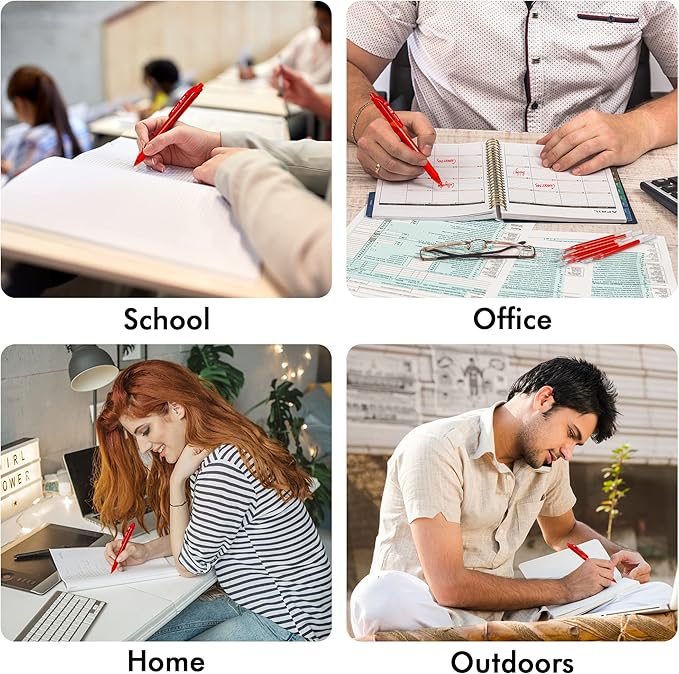 Retractable Gel Pen Refills, Shuttle Art 30 Pack Red Rollerball Gel Ink Pens Refills, Bulk Set, 0.7mm Fine Point for Writing Journaling Taking Notes School Office Home