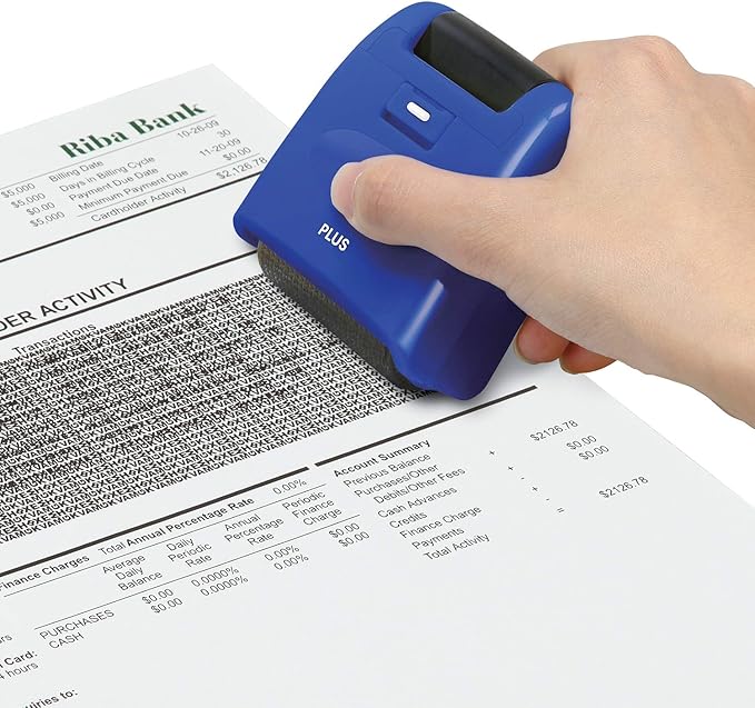 Identity Theft Prevention Security Stamp Wide Roller Security Stamp Kits (Blue)