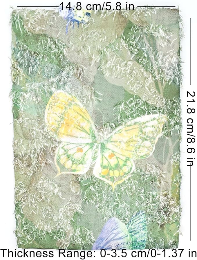 BLBMH Butterfly Book Covers for Paperbacks Adjustable Fabric Book Sleeve Cover Protector Fit for 5.5x8.5 inch Hardcover Softcover Book Novels Notebook Bible - Green