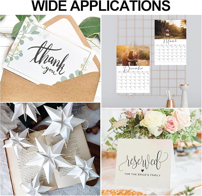 Joyberg 200P White Cardstock 8.5 x 11, 230gsm Cover Cardstock Paper, 85 Lb Heavy Card Stock for Printer, Card Stock Paper for Invitations, Scrapbooking, Crafts, Diy Cards, Decoration, Drawing