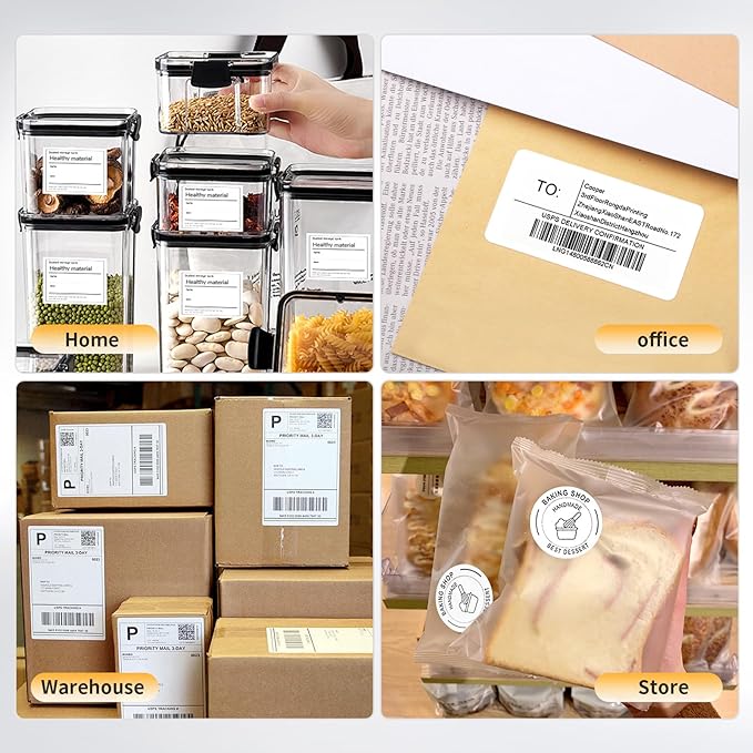 Bluetooth Thermal Shipping Label Printer, Wireless 4x6 Shipping Label Sticker Printer for Small Business and Office, Compatible with Android&iOS Windows, Used for Amazon, Shopify, Etsy USPS