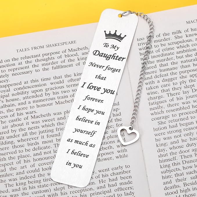 Stocking Stuffer for Daughter Inspirational Gifts Bookmarks from Mom Stepmom to My Girl for Christmas 16th 21st Birthday Christmas Gifts for Teen Girls Adults Kids Graduation Gifts