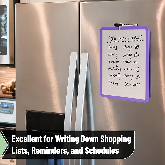 Mr. Pen- Dry Erase Board, 14” x 11” with a Black Dry Erase Marker, Purple Frame, Small White Board, White Board for Kids, White Board for Students, Small Dry Erase Board, Mini White Board