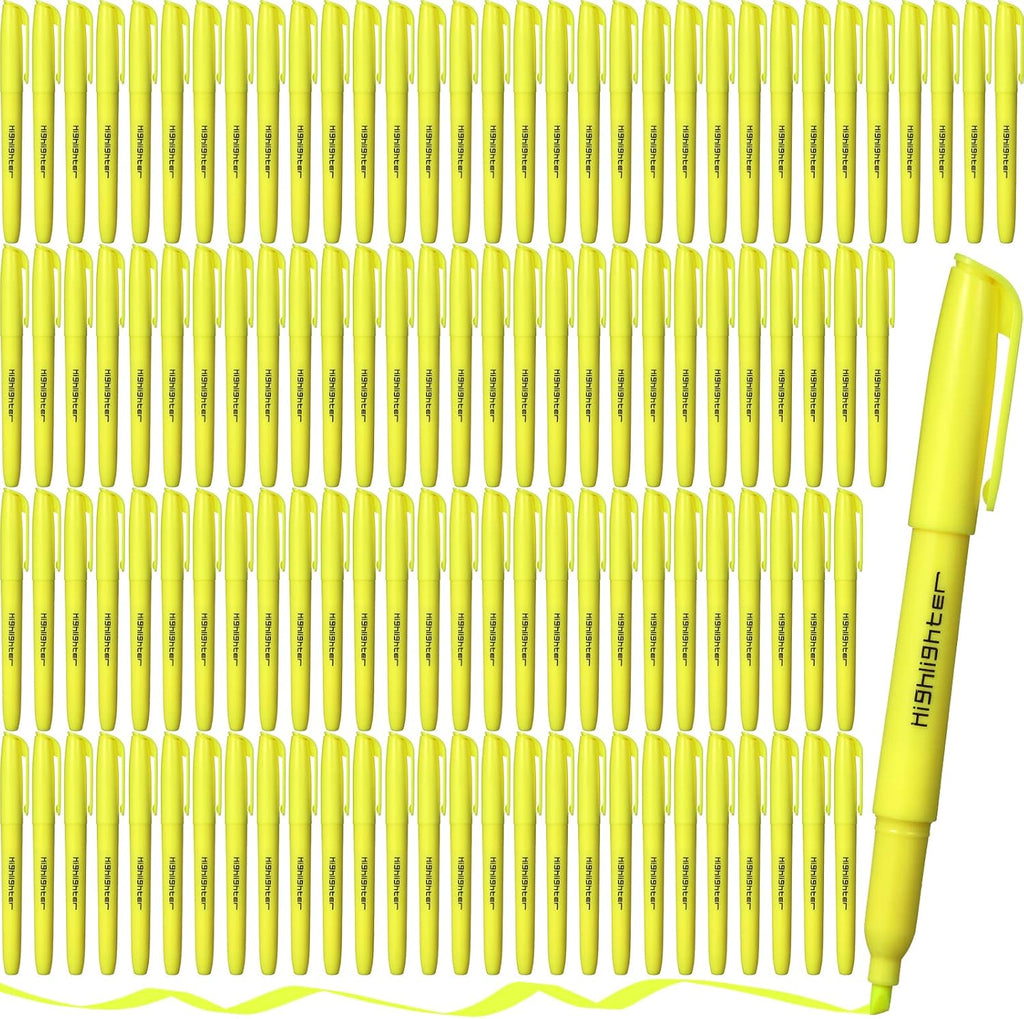 180 Pcs Highlighter Markers Bulk, Chisel Tip Aesthetic No Bleed Pastel Highlighter Pens Quick Drying Liner Markers for Adults Kids Highlighting in The Home School Office Classroom Supplies (Yellow)