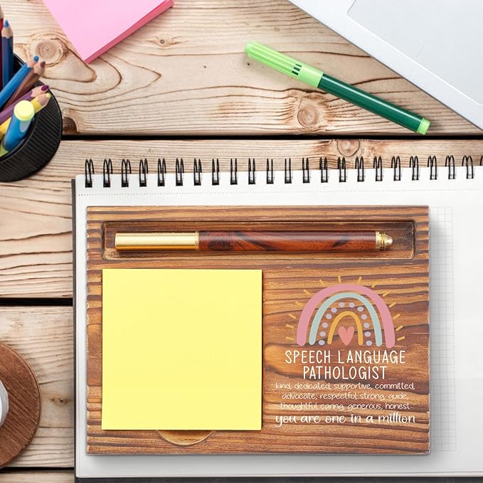 Speech Language Pathologist Gift Sticky Note Holder, Appreciation Thank You for Speech Language Therapist Gift, Speech Pathologist Therapy Graduation Gift Self-Stick Note Pad Holders TZP60