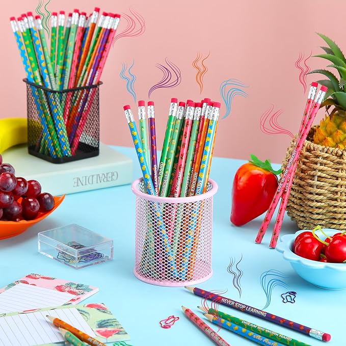 Gersoniel 360 Pcs Scented Pencils Bulk for Kids Inspirational Motivational Cute Fun Fruit Wood Smelly Graphite Pencils with Erasers for School Classroom Office Students Girls Boys Gifts Supplies
