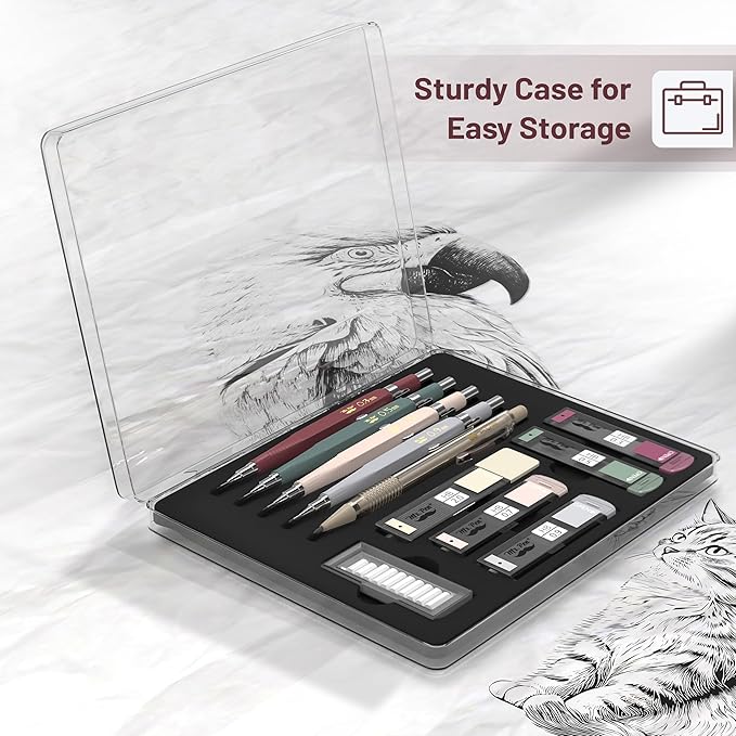 Mr. Pen- Mechanical Pencil Set with Leads and Eraser Refills, 5 Sizes - 0.3, 0.5, 0.7, 0.9 and 2 Millimeters, for Drafting, Drawing and Sketching