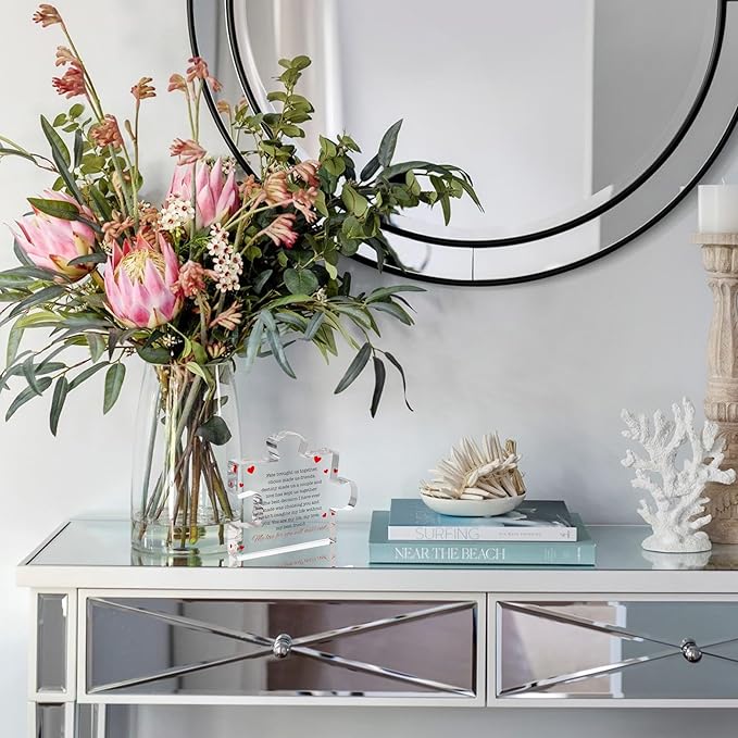 I Love You Gifts for Girlfriend - Cute Couples Gifts for Him and Her - Acrylic Block Puzzle Piece Gifts for Boyfriend - Elegant Gift for Her, Wedding, Valentine's Gift for Him