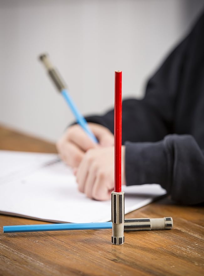 L LIFETIME Light Saber Pencils Party Favors, Star Fan Theme Goody Bag Supplies Blue Red Green with 3D Eraser Top for Boys Girls Adults Teen Tween Gift Birthday Celebration (24)