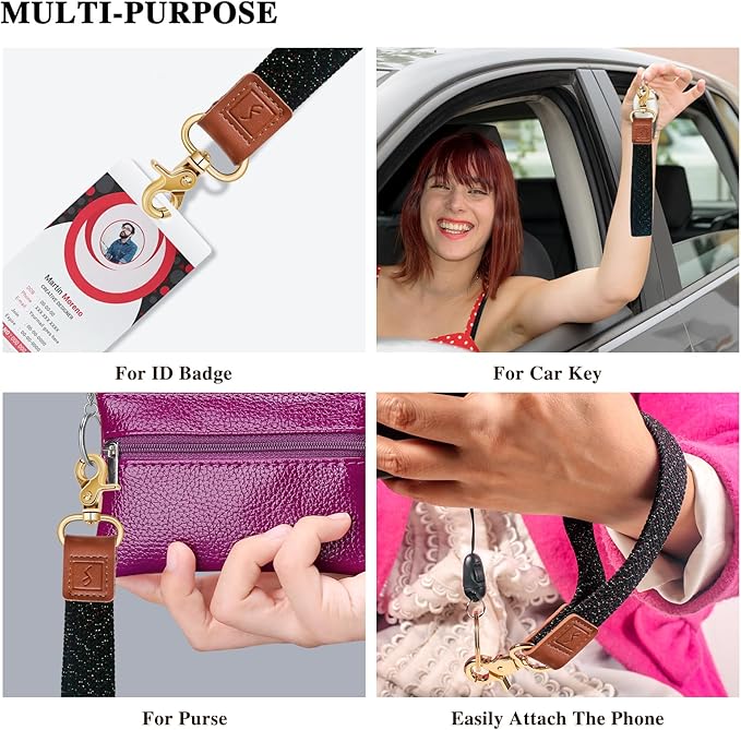 Fishent Stretchy Wristlet Keychain,Braided Cute Wrist Lanyards for Keys, Key Chain Holder for Women Men, Wrist Strap Keychain for Car Keys Phone Camera Wallet ID Badges Card (Starry Night)