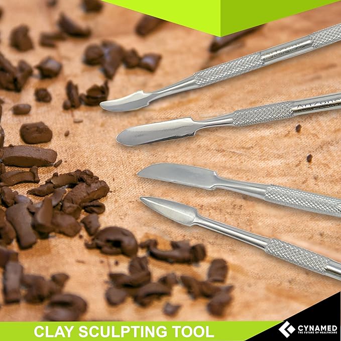 CYNAMED Stainless Steel Spatula Wax & Clay Sculpting Tool Carver Set (12PK)